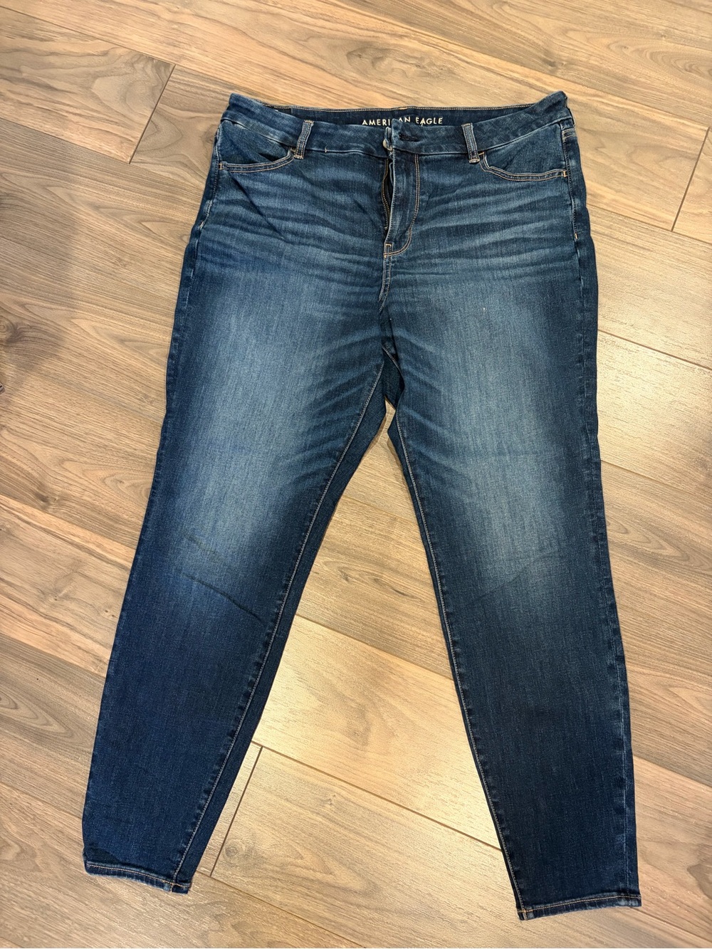 American Eagle Dark Blue Curvy Jeggings LONG